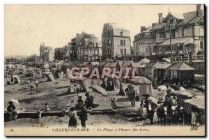 Old Postcard Villers Sur Mer Plage L & # 39Heure des Bains