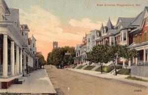 Hagerstown Maryland East Avenue Street View Antique Postcard K10253