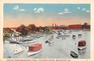 Wilmington Delware Looking down Brandywine River Vintage Postcard AA17918