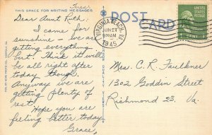 VIRGINIA BEACH VA~AERIAL VIEW NORTH ~1945 PMK POSTCARD