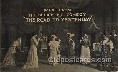 The Road to Yesterday Theater 1908 postal used 1908, yellowing on back from b...