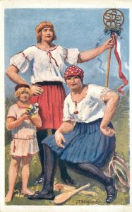 Postcard Czechia Slovakia 1926 Ethnic Dress woman poster art 23-4797