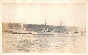 RPPC NUMBERED SHIPS MILITARY REAL PHOTO POSTCARD (c. 1920s)