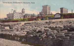 Levee Scene Cotton Bales Memphis Tennessee