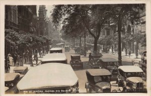 Rio De Janiero Brazil 1920-30s RPPC Real Photo Postcard Avenue Rio Branco