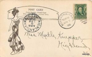 1906 County Court House Oregon Street Hiawatha Kansas postcard 12775 