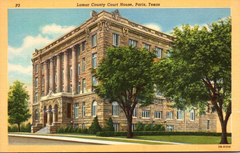 Texas Paris Lamar County Court House Curteich