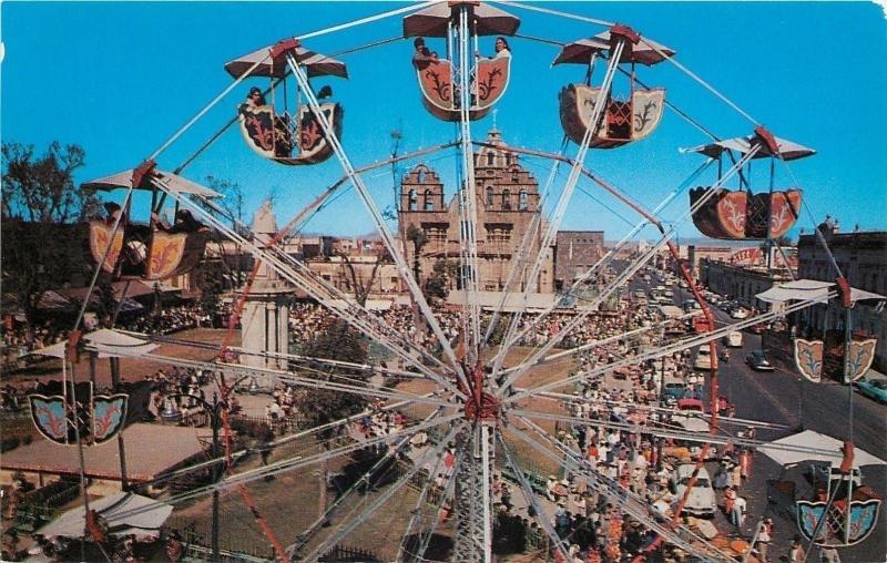 Guadalajara Jalisco Mecico~Yearly Fair~Ferris Wheel Close-Up~Midway~Shrine~1960s 