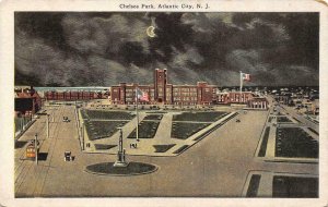 ATLANTIC CITY, NJ New Jersey CHELSEA PARK~Bird's Eye Night View c1920's Postcard