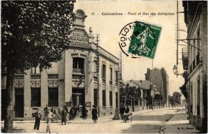 CPA Colombes Pont et Rue des Aubepines (1314222)