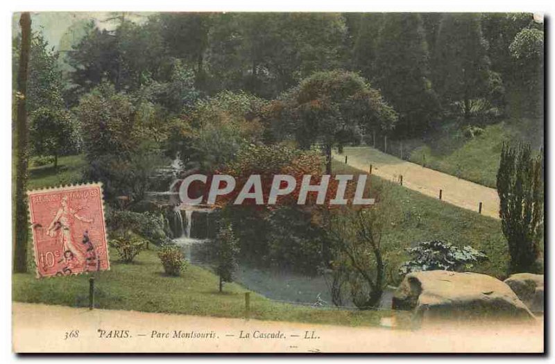 CARTE Postale Old Paris Montsouris Park Waterfall