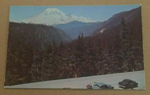 VINTAGE UNUSED  POSTCARD MOUNT RAINIER FROM NEW WHITE PASS WASHINGTON