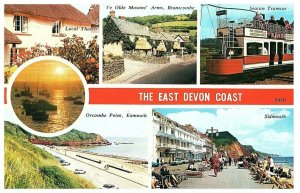 The East Devon Coast England Souvenir Postcard Post Seaton Tramcar Skidmouth etc 