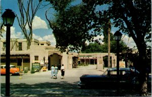 Vtg La Hacienda Corner Old Town Plaza Old Car Albuquerque New Mexico NM Postcard