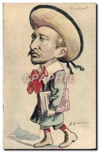 Old Postcard Political Satirical Cadenat Schoolboy (drawing hand)