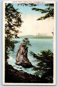 Vancouver BC Canada Postcard View Of Siwash Rock Stanley Park 1939 Vintage