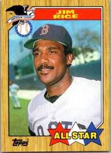 1987 Topps Baseball Card AL All Star Jim Rice Boston Red Sox sk3251