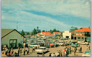 Postcard South Bay Mouth Ontario c1960s View at Ferry Dock Old Cars Esso