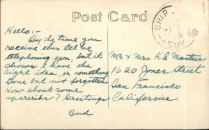 Suva Fiji Cancel Missing Stamp - Native House Real Photo Postcard 