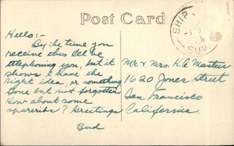 Suva Fiji Cancel Missing Stamp - Native House Real Photo Postcard 