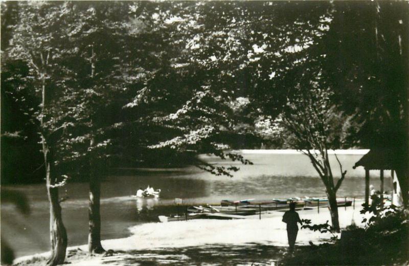 Romania Codlea the lake 1960s real photo postcard