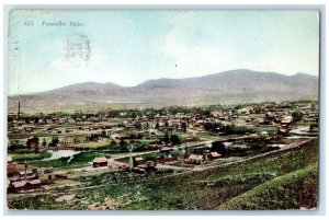 1909 Birds Eye View Pond Houses Buildings Pocatello Idaho ID Posted Postcard