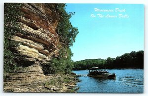 VINTAGE WISCONSIN DUCK AMPHIBIOUS BOAT LOWER DELLS ADVERTISING POSTCARD P238