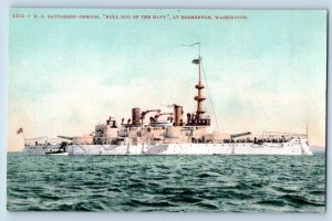 Bremerton Washington Postcard US Battleship Oregon Bull Dog Of The Navy c1910's
