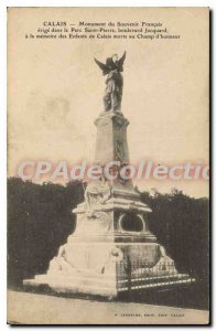 Old Postcard Calais Monument Of Remembrance Frenchman