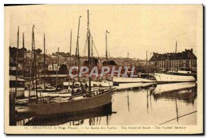 Old Postcard Deauville flowered beach Yacht Basin Boat