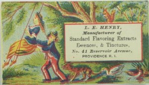 L. E. Henry Standard Flavoring Extracts Victorian Trade Card P114