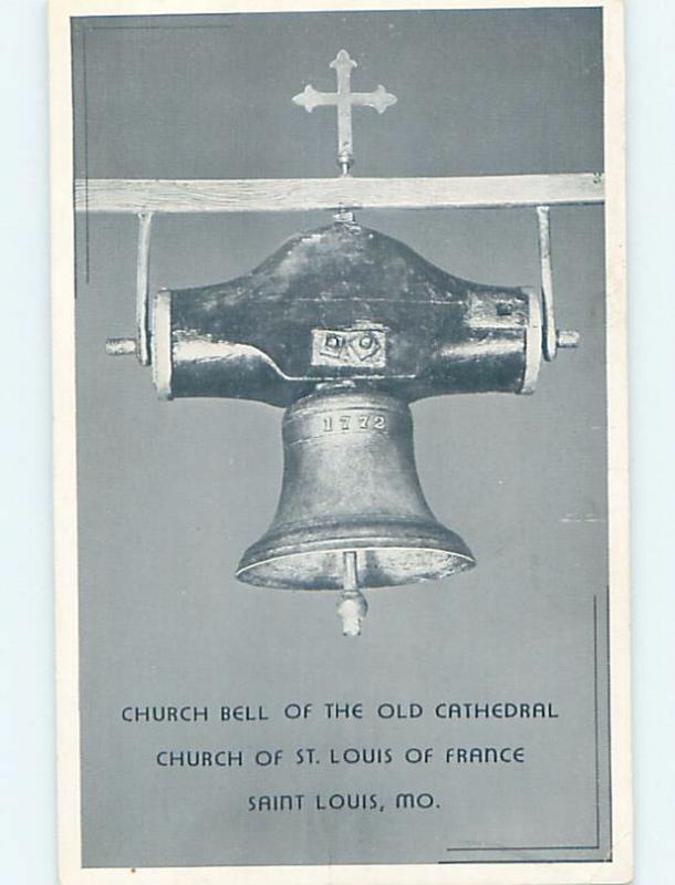1950's CHURCH BELL ON POSTCARD St. Louis Missouri MO G4430
