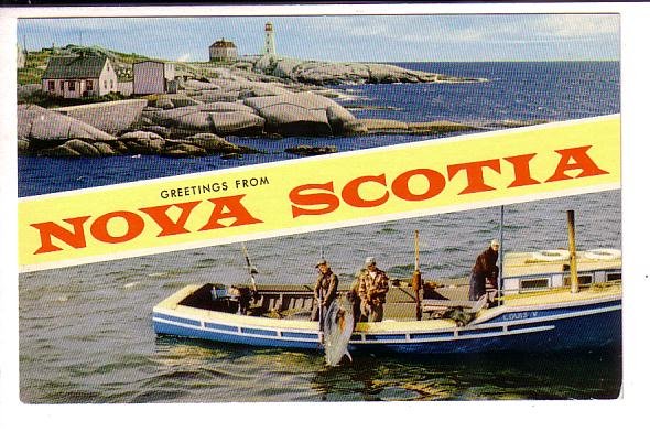 Greetings from Nova Scotia, Lighthouse, Cod Fishing