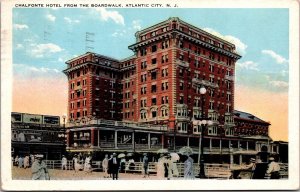 Vtg Atlantic City New Jersey NJ Chalfonte Hotel from Boardwalk 1920s Postcard