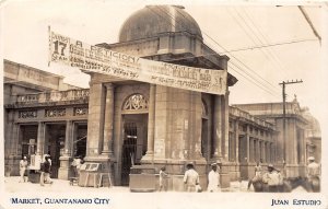 J68/ Foreign RPPC Postcard c1940 Guantanamo Cuba Market 231