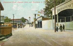 Postcard Amusement Street Crescent Park Near Providence RI Rivers Of Venice