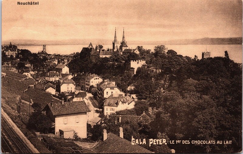 Switzerland Neuchatel, Gala Peter Chocolats, Swiss Chocola Vintage Postcard C130