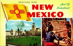 Greetings From New Mexico Multiview Postcard Cancel PM Grant WOB Note Mirro VTG 