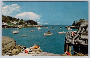 Lobster Boats And Gear, Coast Of Maine, Vintage Chrome Postcard #1