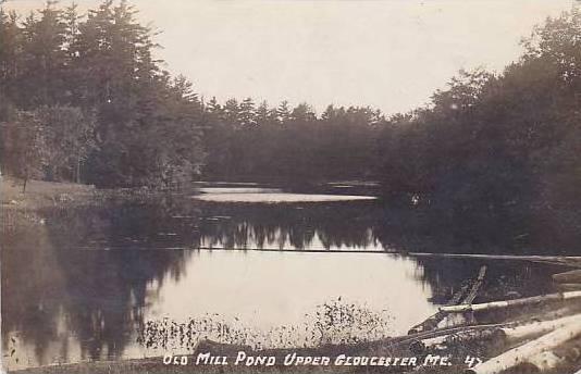 Maine Upper Gloucester Old Mill Pond 1918 Real Photo RPPC