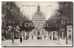 Old Postcard Parc Saint Maur town hall