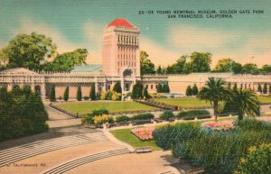 Vintage Postcard 1930's De Young Memorial Museum Golden Gate San Francisco CA