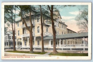 c1914 Saratoga Springs New York NY Postcard Everett House Front Building Posted