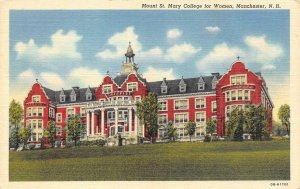 MANCHESTER, NH New Hampshire MOUNT ST MARY'S COLLEGE~Now Closed c1940's Postcard