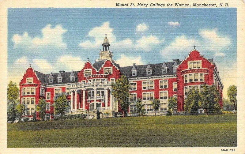 MANCHESTER, NH New Hampshire MOUNT ST MARY'S COLLEGE~Now Closed c1940's Postcard