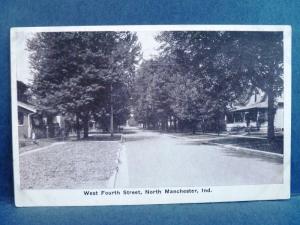 Postcard IN North Manchester West Fourth Street