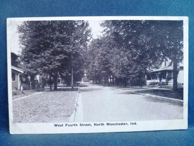 Postcard IN North Manchester West Fourth Street