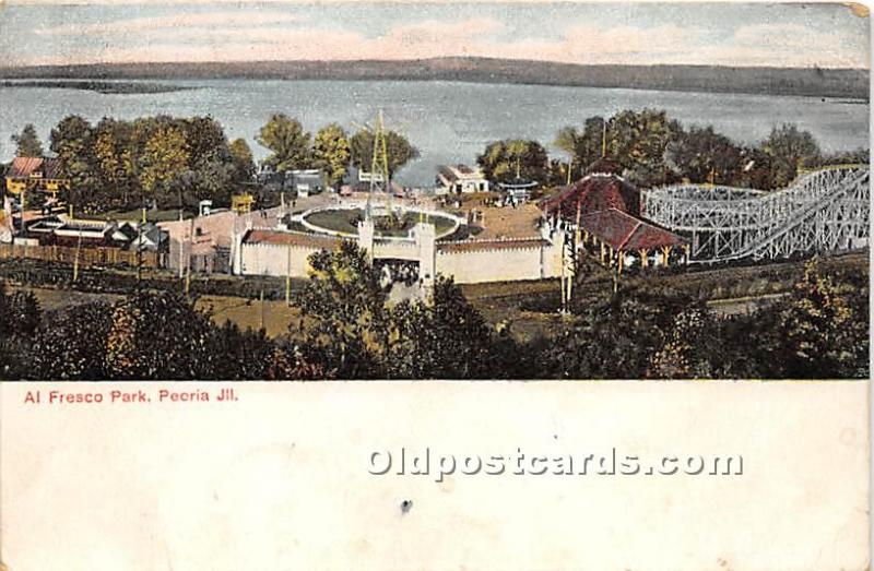 Peoria, Illinois, IL, USA Postcard Al Fresco Park 1914