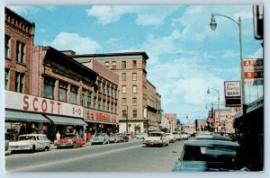 Sault Ste Marie Michigan Postcard The Soo Locks Ashmun Street Looking North 1960