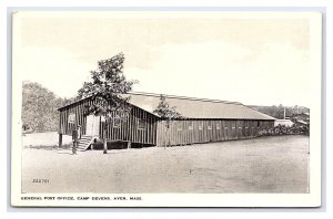 Postcard General Post Office Camp Devens Ayer Mass. U. S. Army